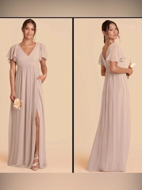 Birdy Grey Hannah Empire Dress
Chiffon Taupe Bridesmaids Formal Gown